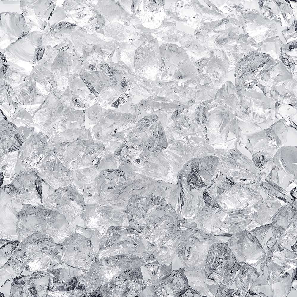 Crushed Fire Glass Clear