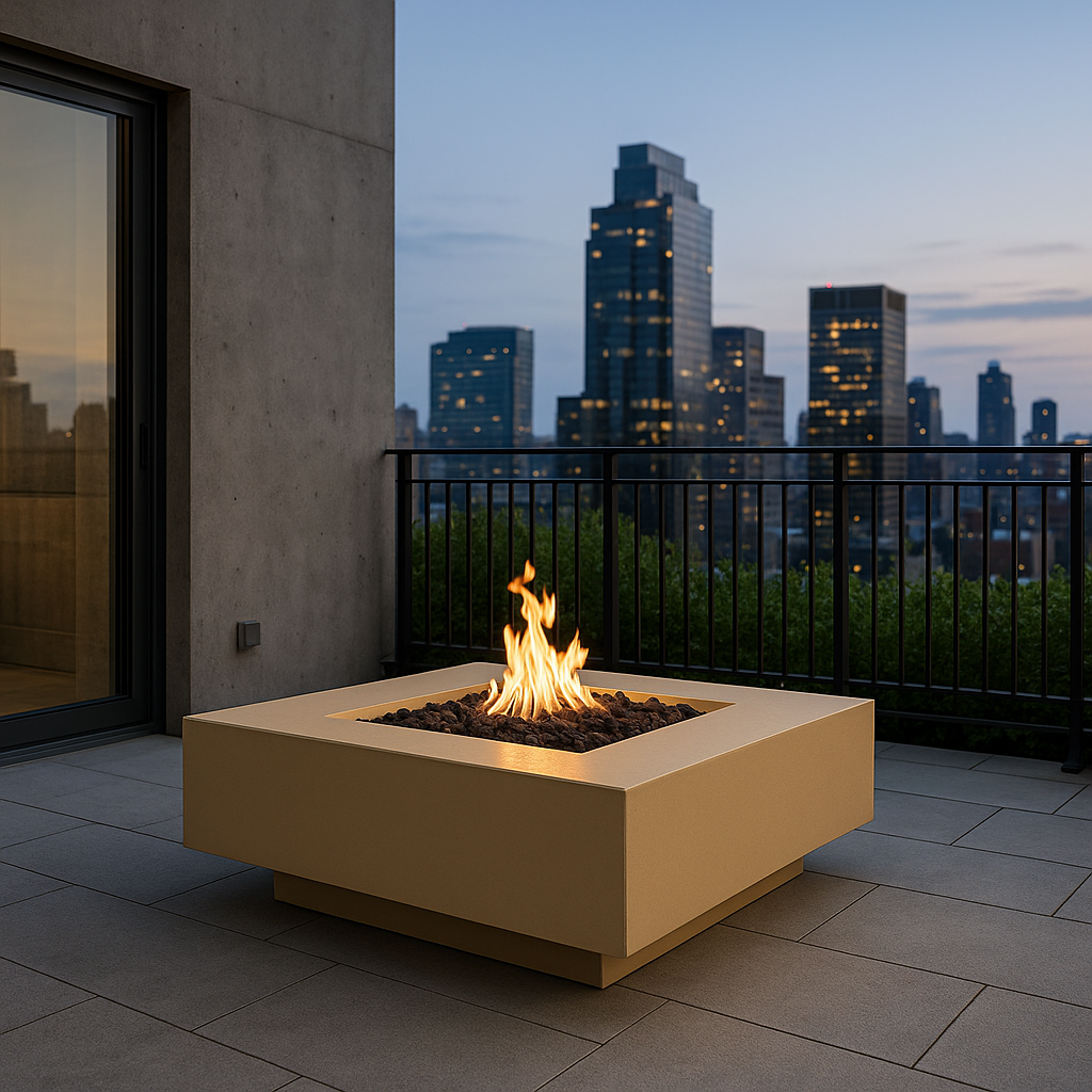 The Outdoor Plus Ramona Rectangle Gas Fire Pit