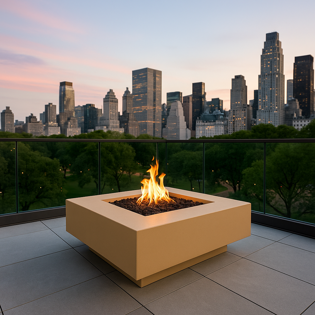 The Outdoor Plus Ramona Rectangle Gas Fire Pit
