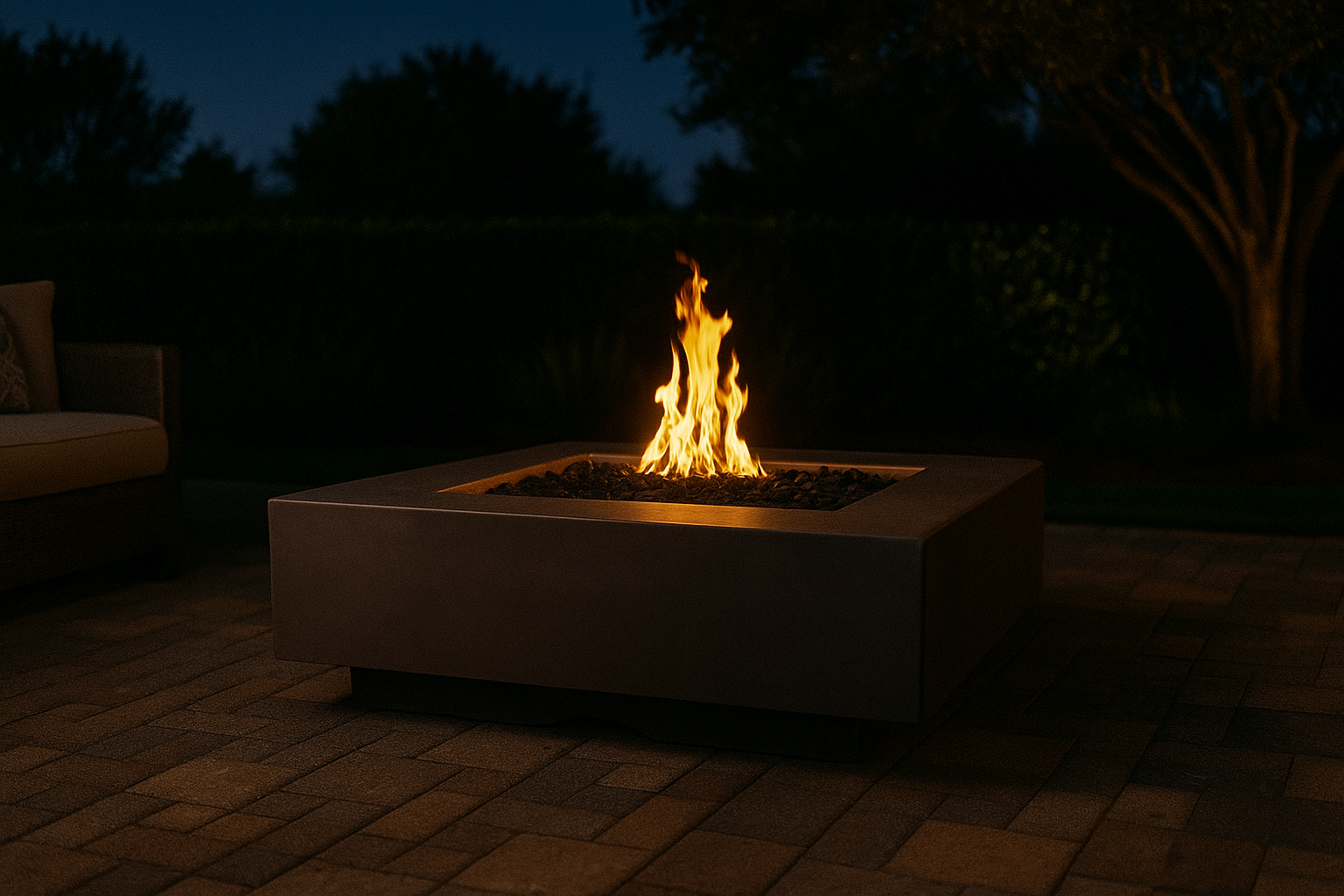 The Outdoor Plus Newport Gas Fire Pit Rectangular