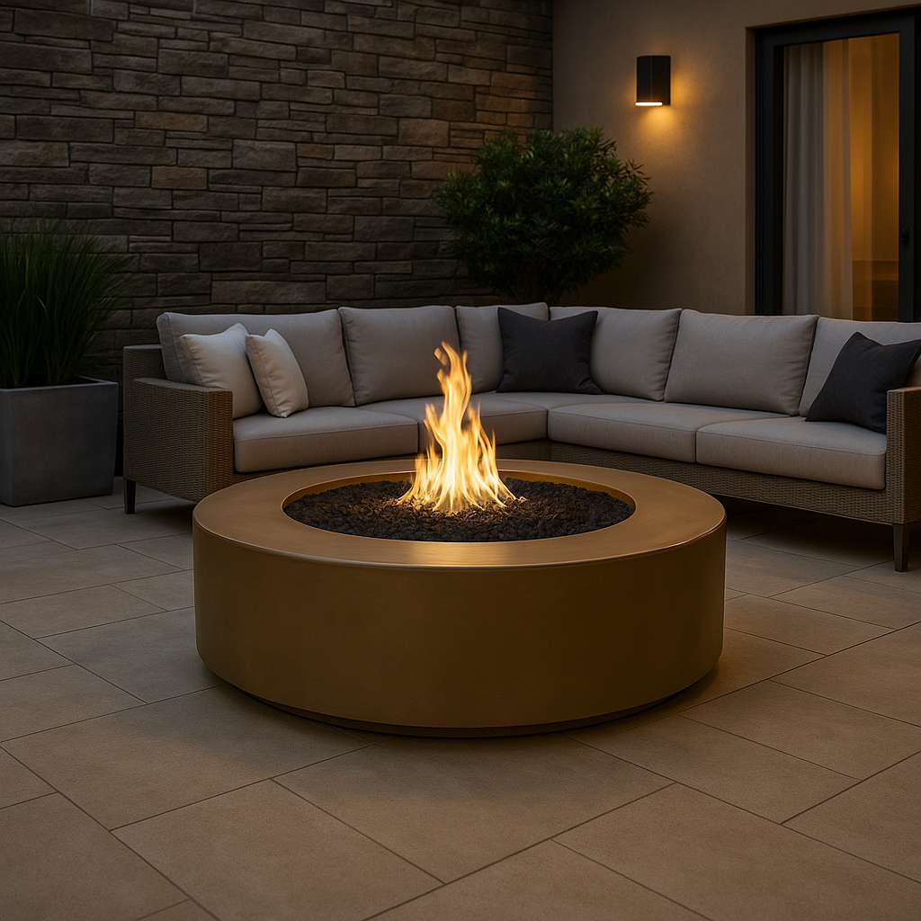The Outdoor Plus Florence 12in Tall Round Gas Fire Pit