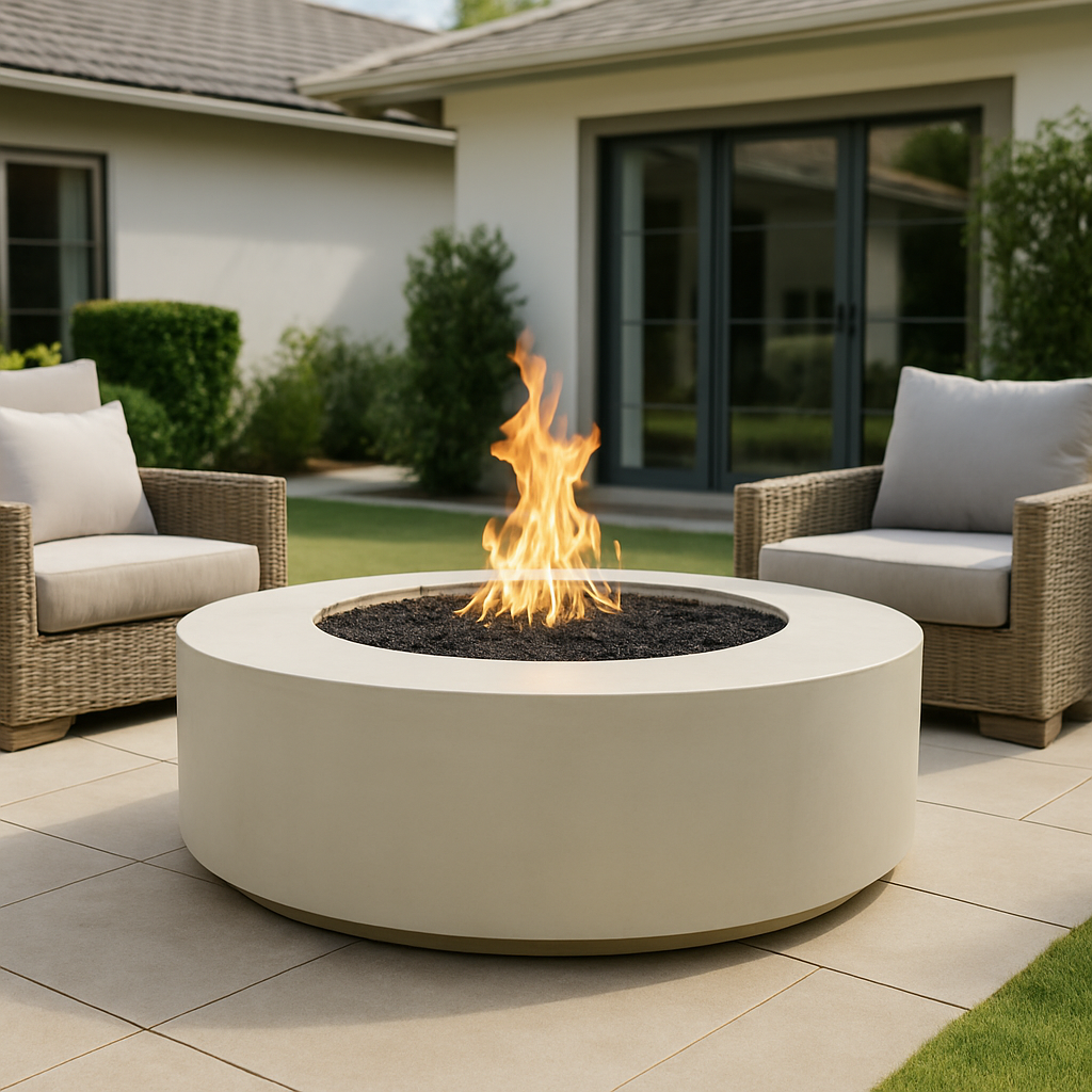 The Outdoor Plus Florence 12in Tall Round Gas Fire Pit