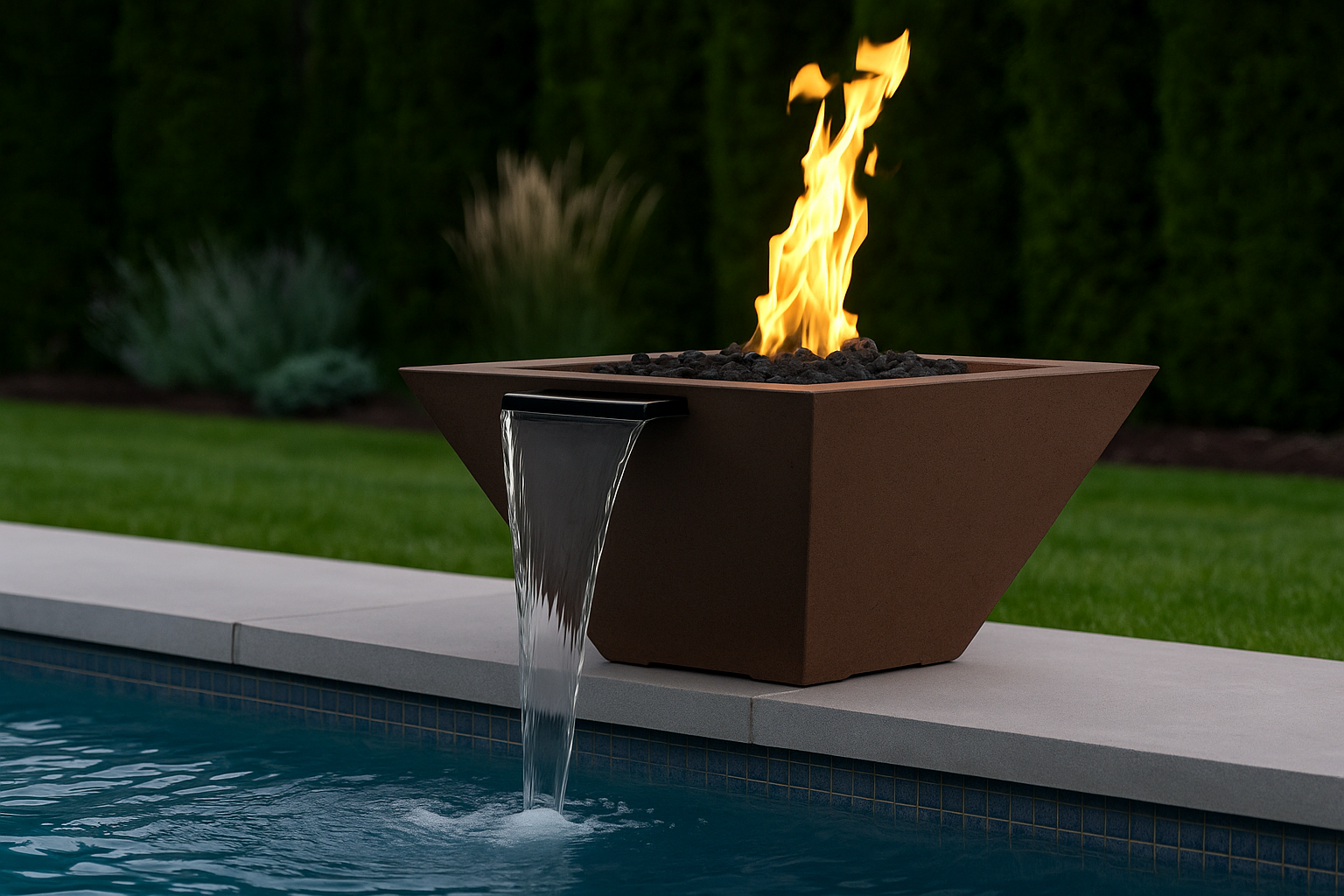 Prism Hardscapes Lombard Tall Square Fire & Water Bowl