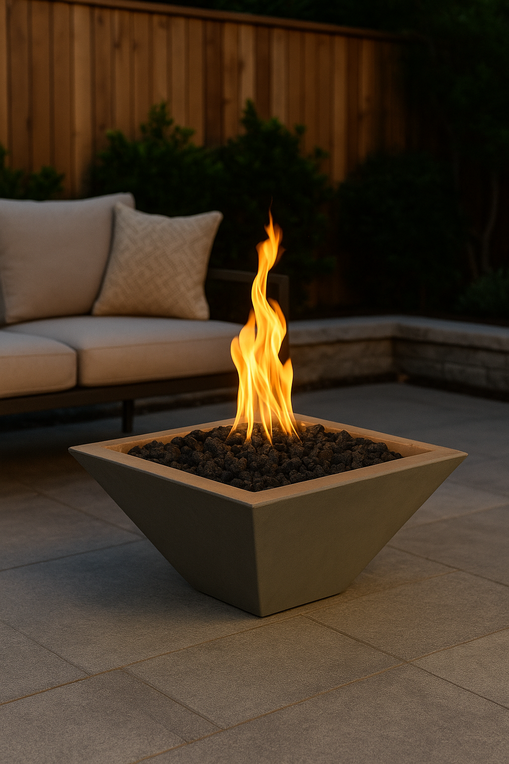 The Outdoor Plus Maya Square Gas Fire Bowl