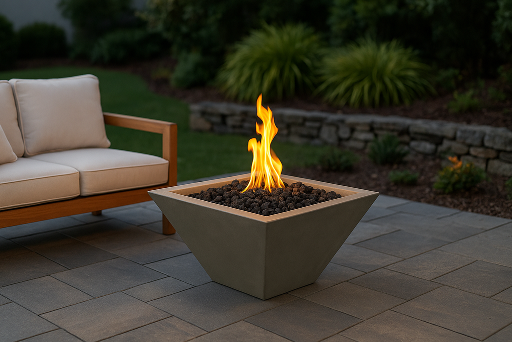 The Outdoor Plus Maya Square Gas Fire Bowl