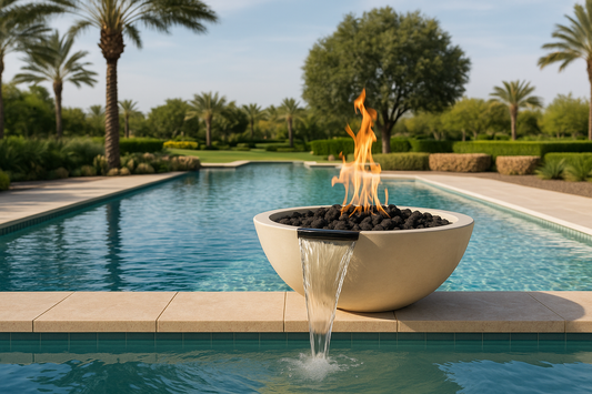 Prism Hardscapes Moderno 2P Round 29in Gas Fire & Water Bowl