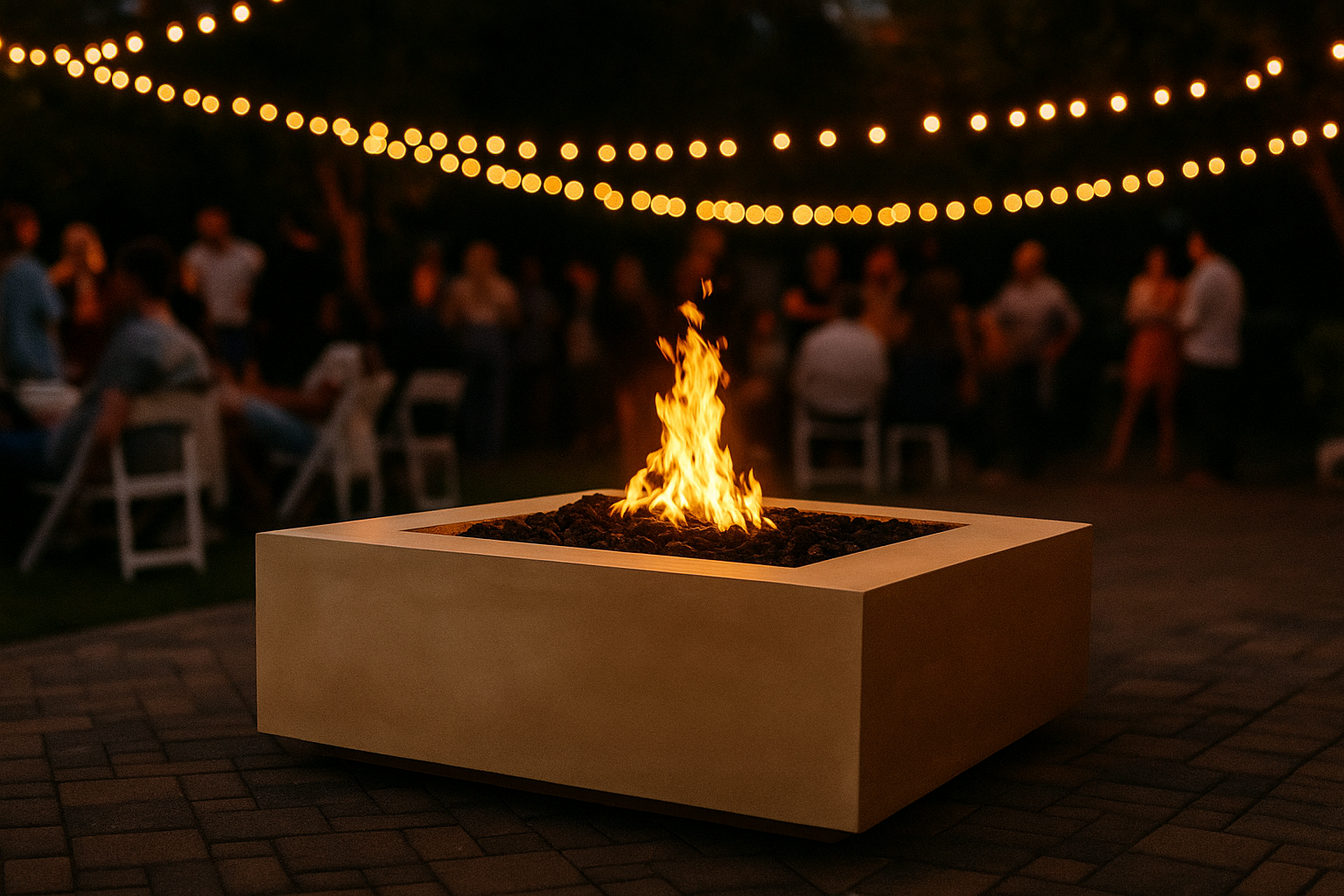 The Outdoor Plus Carmen Rectangle Gas Fire Pit