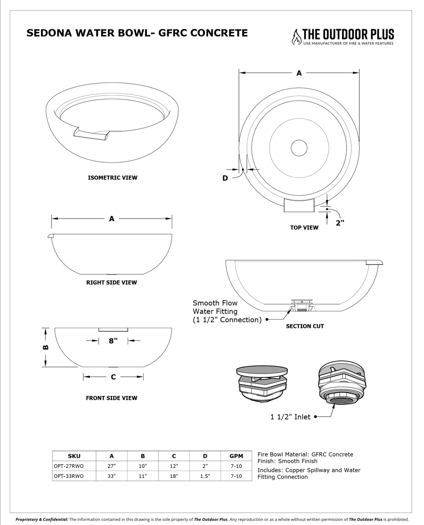 The Outdoor Plus Sedona Round Water Bowl