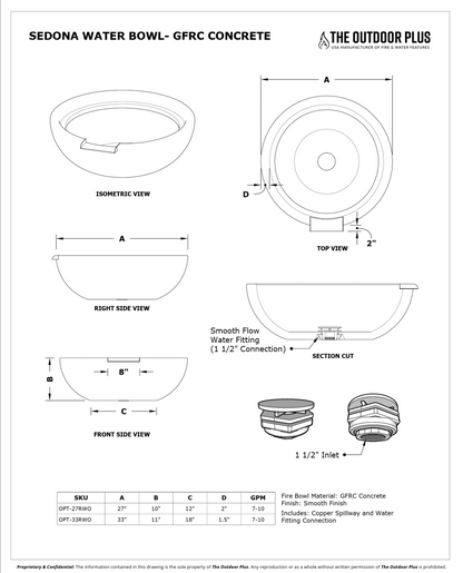 The Outdoor Plus Sedona Round Water Bowl