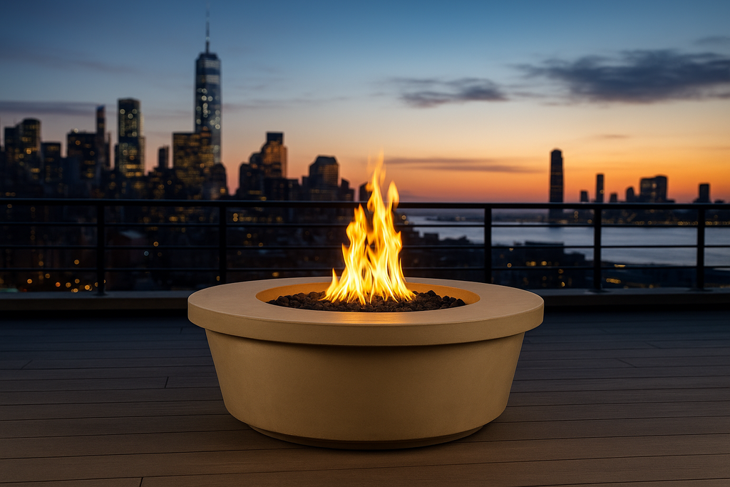 The Outdoor Plus Tempe Round Gas Fire Pit Table