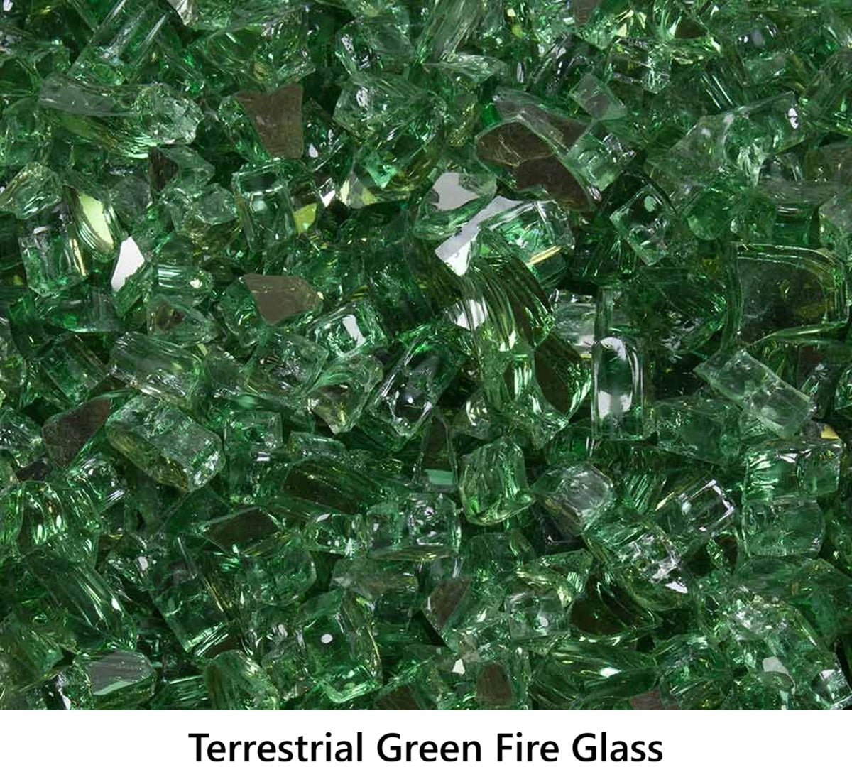 1/ Tempered Fire Glass Terrestrial Green Reflective