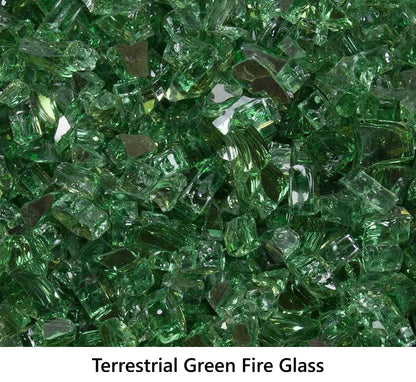 1/ Tempered Fire Glass Terrestrial Green Reflective