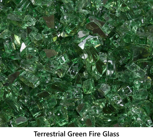 1/ Tempered Fire Glass Terrestrial Green Reflective