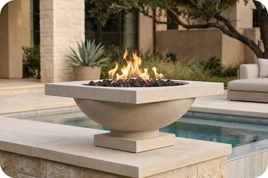 Prism Hardscapes Ibiza 31in Square Gas Fire Bowl