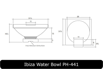 Prism Hardscapes Ibiza 31in Square Water Bowl