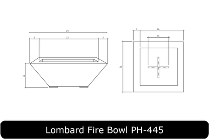 Prism Hardscapes Lombard Pedestal 30in Square Fire Bowl