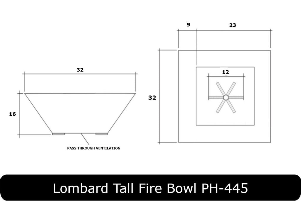 Prism Hardscapes Lombard Tall Square Fire Bowl