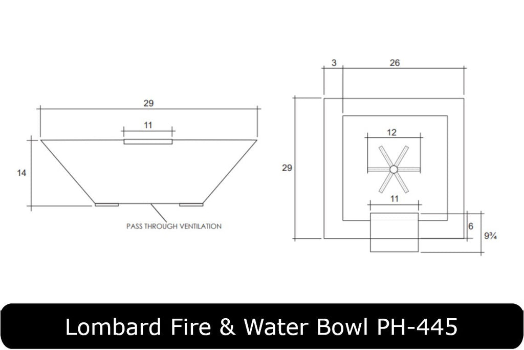 Prism Hardscapes Lombard Pedestal Square Fire & Water Bowl