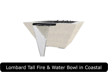 Prism Hardscapes Lombard-P Tall 32in Square Gas Fire & Water Bowl