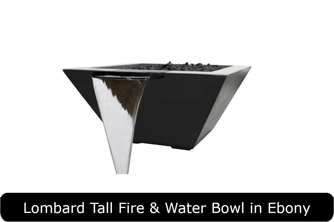 Prism Hardscapes Lombard Tall Square Fire & Water Bowl