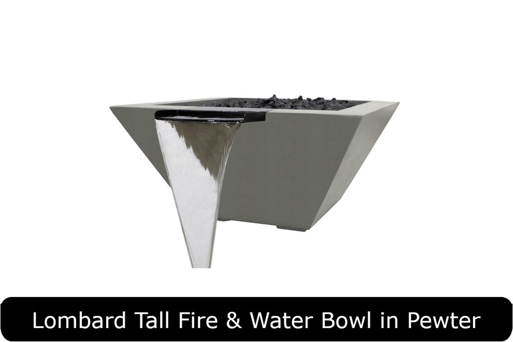 Prism Hardscapes Lombard Tall Square Fire & Water Bowl