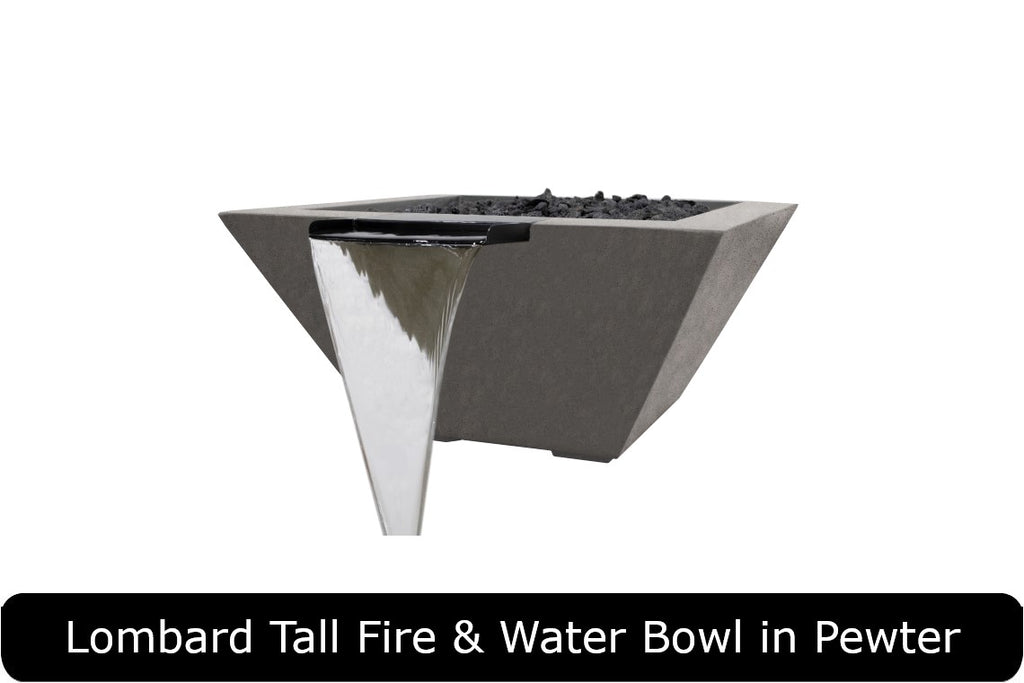 Prism Hardscapes Lombard Tall Square Fire & Water Bowl