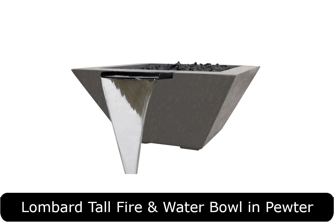 Prism Hardscapes Lombard Tall Square Fire & Water Bowl