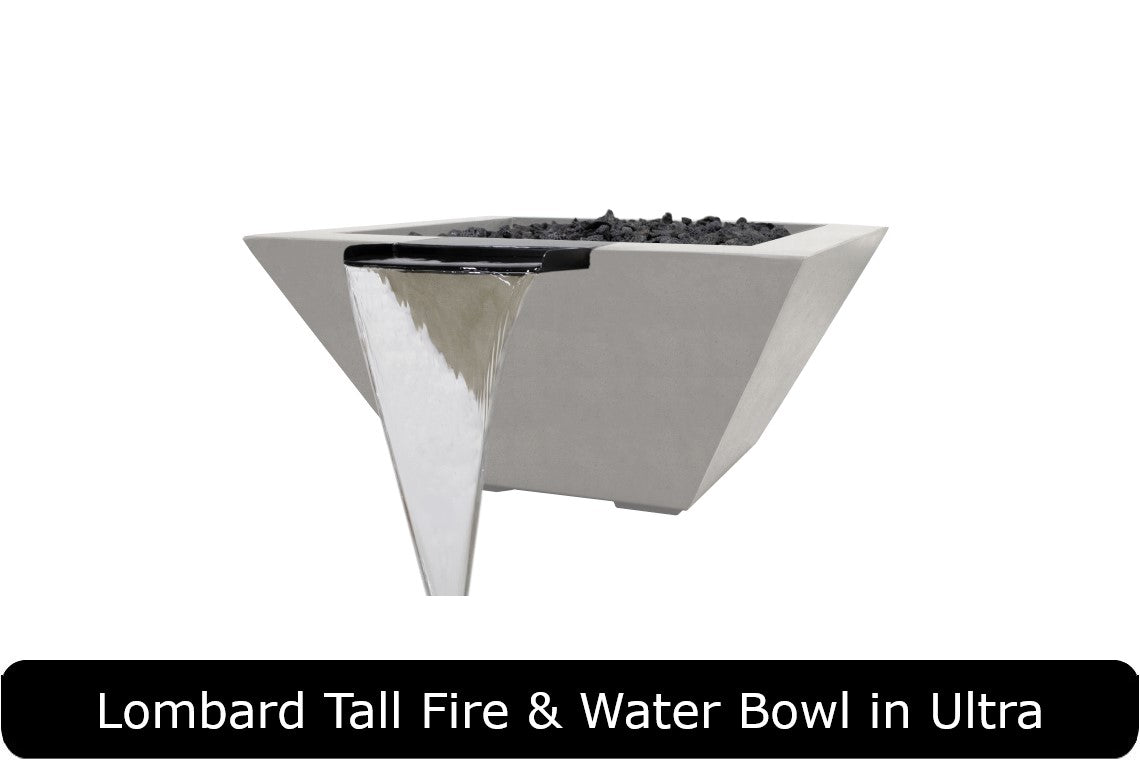 Prism Hardscapes Lombard Tall Square Fire & Water Bowl