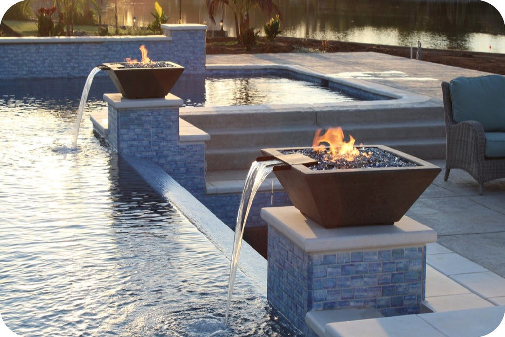 Prism Hardscapes Lombard Tall Square Fire & Water Bowl