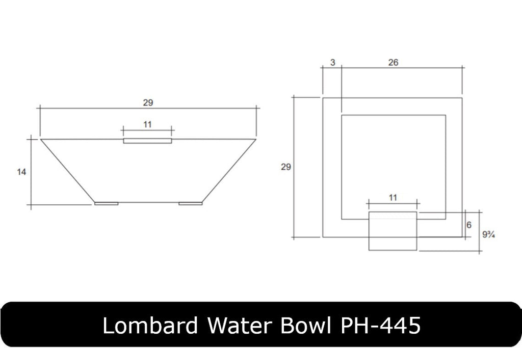 Prism Hardscapes Lombard Pedestal Square Water Bowl