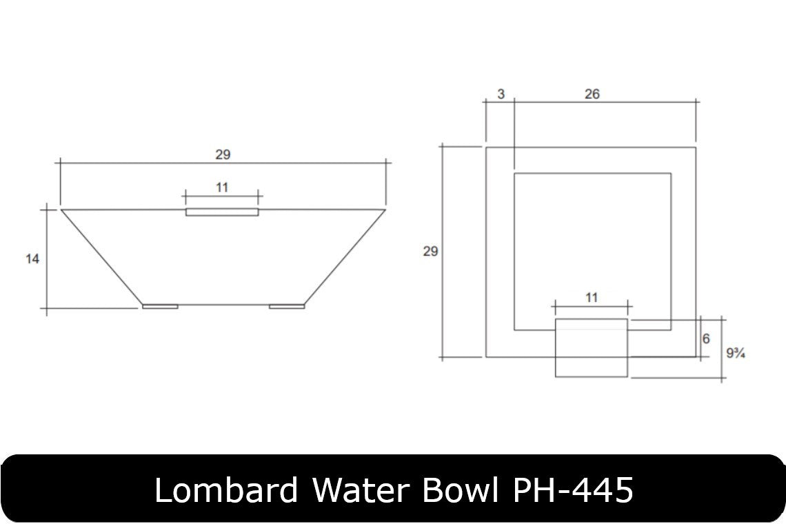 Prism Hardscapes Lombard Pedestal Square Water Bowl