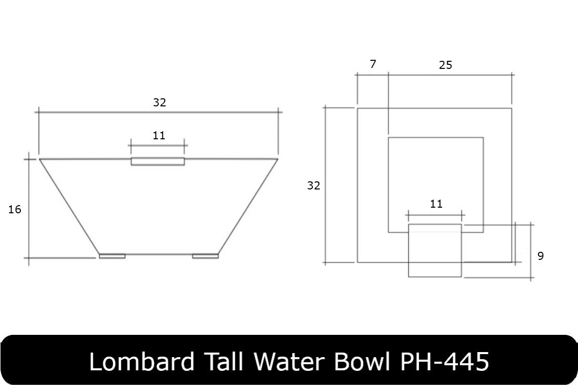 Prism Hardscapes Lombard Tall Square Water Bowl