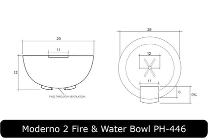 Prism Hardscapes Moderno 2P Round Gas Fire & Water Bowl