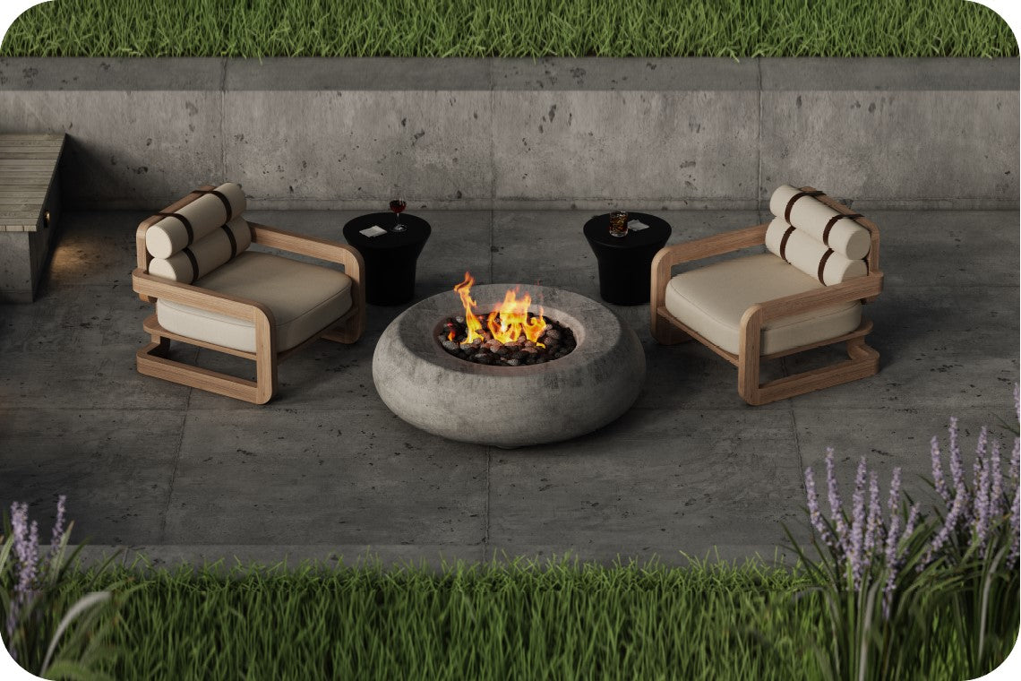 Prism Hardscapes Pietra Round Gas Fire Bowl