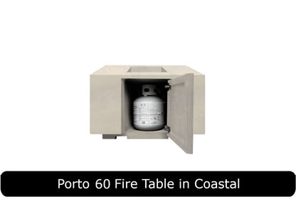 Porto 60 Fire Table in Ultra White Concrete Finish