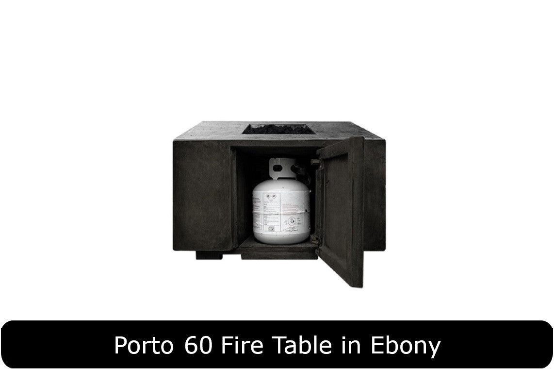 Porto 60 Fire Table in Ebony Concrete Finish