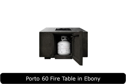 Porto 60 Fire Table in Ebony Concrete Finish