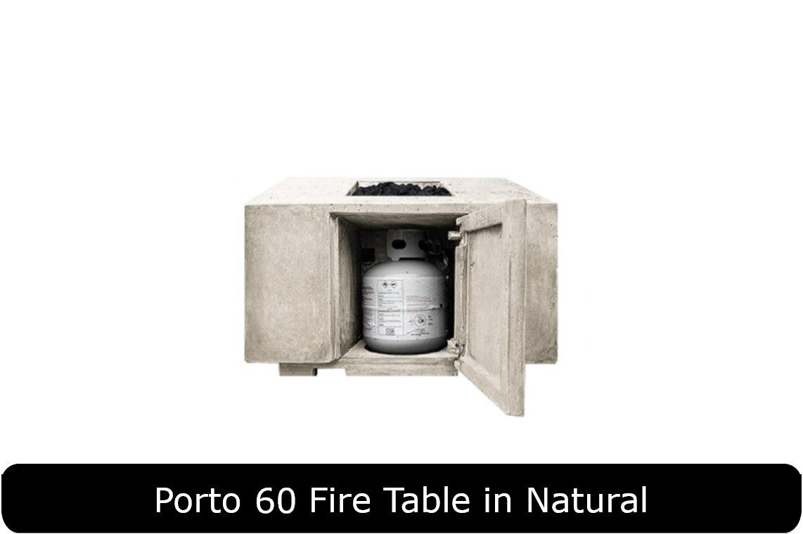 Porto 60 Fire Table in Natural Concrete Finish