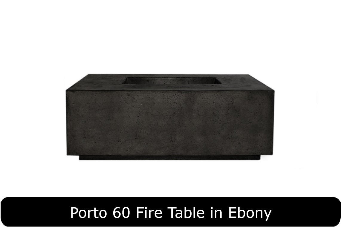 Porto 60 Fire Table in Ebony Concrete Finish