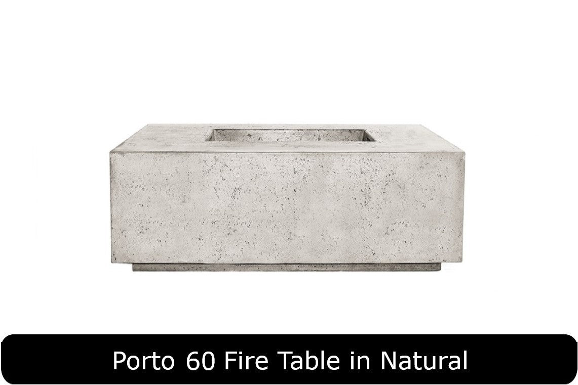 Porto 60 Fire Table in Natural Concrete Finish
