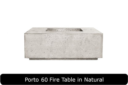Porto 60 Fire Table in Natural Concrete Finish