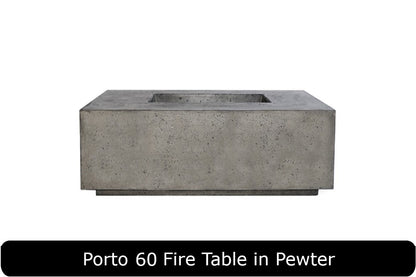 Porto 60 Fire Table in Pewter Concrete Finish