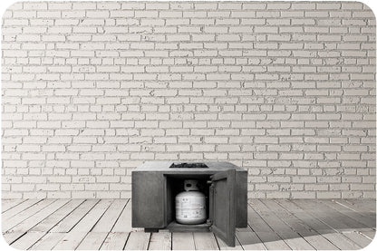 Studio Image of the Porto 60 Fire Table in Pewter Concrete Finish