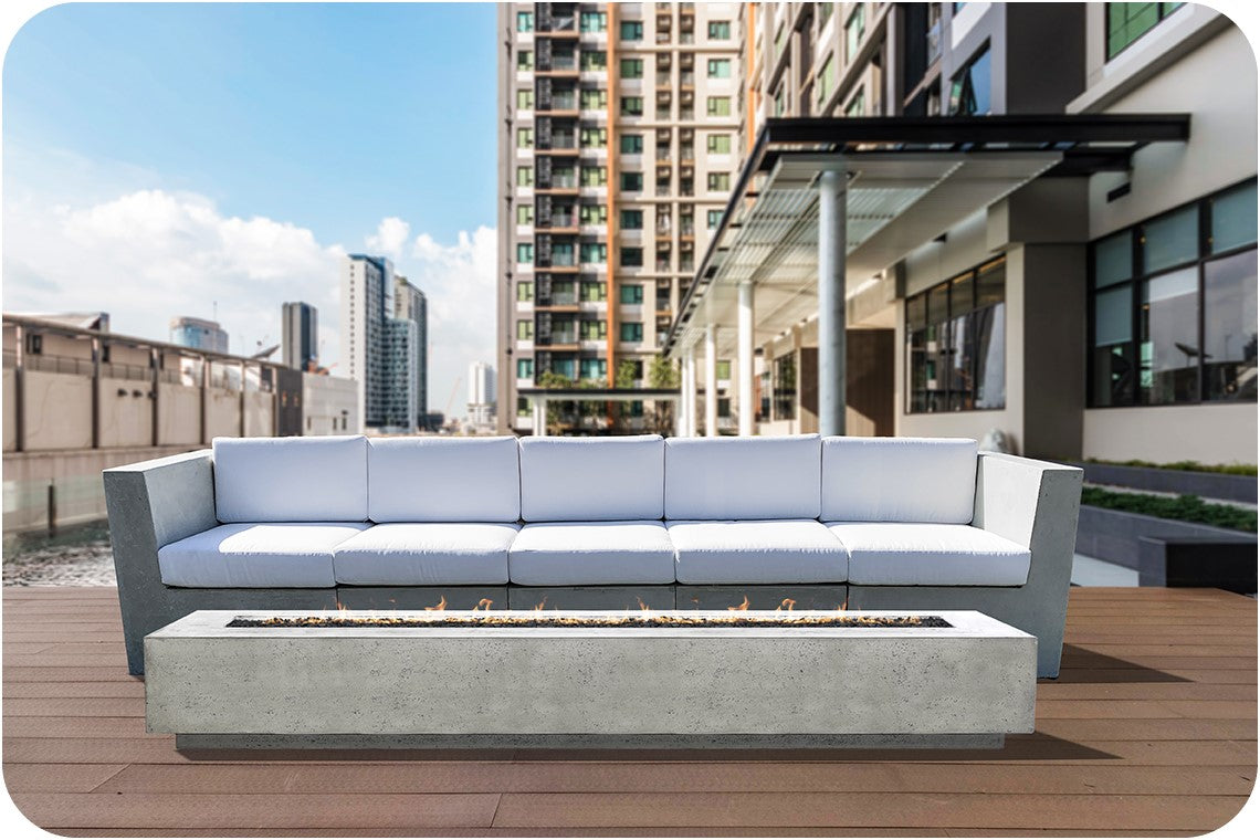 Prism Hardscapes Tavola 110 Rectangle Gas Fire Pit Table