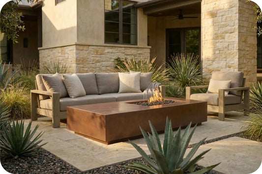 Prism Hardscapes Tavola 5 Rectangle 80in Gas Fire Table
