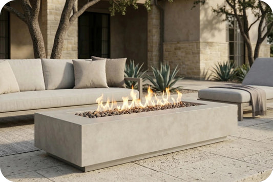Prism Hardscapes Tavola 6 Rectangle 90in Gas Fire Table