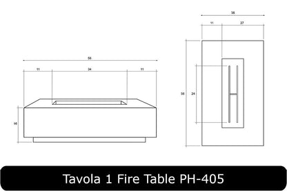 Prism Hardscapes Tavola 1 Rectangle 56in Gas Fire Table