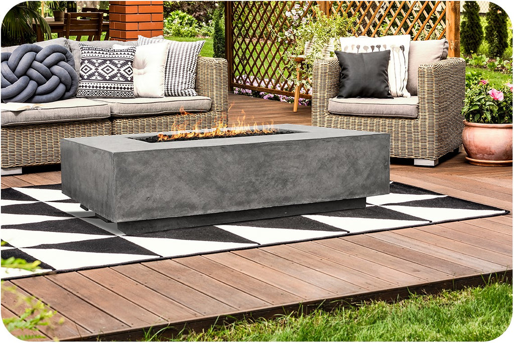 Prism Hardscapes Tavola 1 Rectangle Gas Fire Pit Table