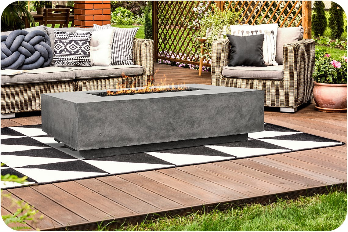 Prism Hardscapes Tavola 1 Rectangle Gas Fire Pit Table