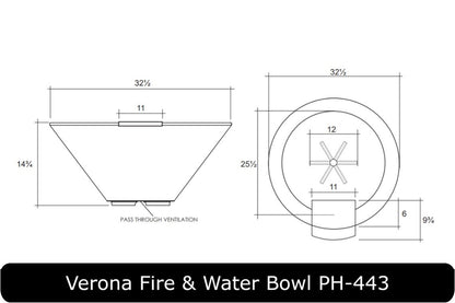 Prism Hardscapes Verona 32in Round Gas Fire & Water Bowl